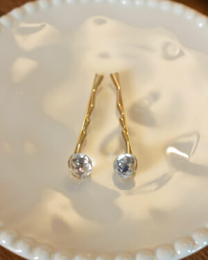 Barrettes bobby pins Etincelle dorée avec cristal taillé Marie-Joséphine