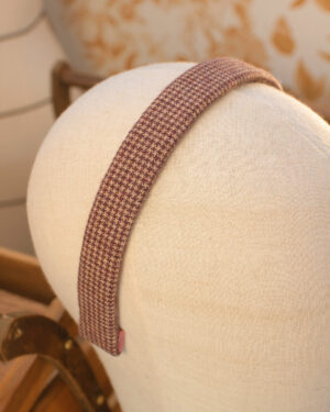 Serre-tête Alice Cornelia Street en lainage petit pied de poule violet et parme Marie-Joséphine