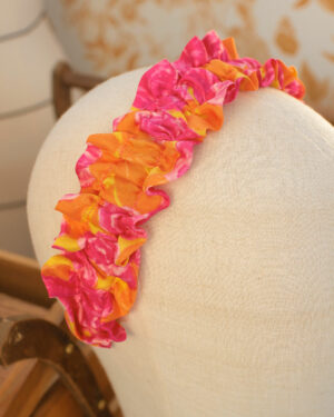 Serre-tête Colette Dolce vita twill soie rose et orange
