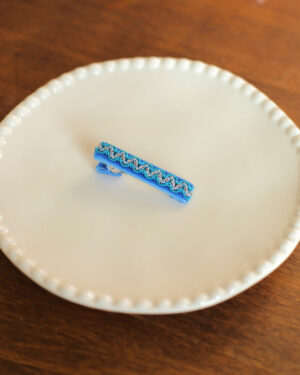 Petite pince Pop bleu roi, bleu fluo et argenté Marie-Joséphine