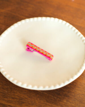 Petite pince Pop fuchsia, orange fluo et argenté Marie-Joséphine