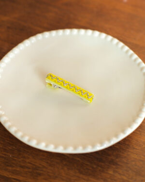 Petite pince Pop jaune pâle, jaune vif et argenté Marie-Joséphine