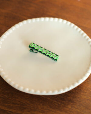 Petite pince Pop vert foncé, vert fluo et argenté Marie-Joséphine