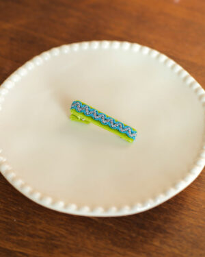 Petite pince Pop vert pomme, bleu fluo et argenté Marie Joséphine