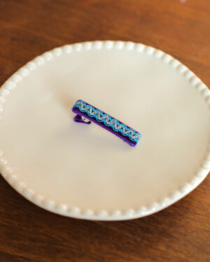 Petite pince Pop violet, bleu fluo et argenté Marie-Joséphine